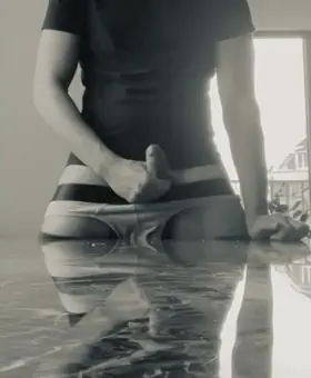 First cumshot of the day, 15 shots of cum, 2 meters of a distance.