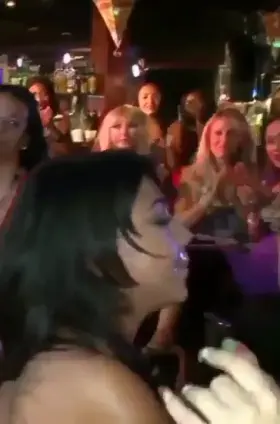 Enjoying the cock in front of everyone