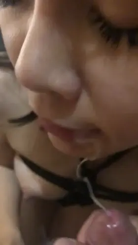 Let him cum on my face and clean his cock, that’s what a good girl should do.