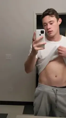 Stripping out of my grey sweats