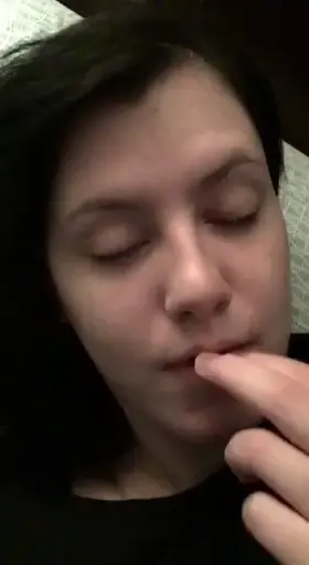 Cute girl trying to go deep