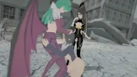 Futanari Merlin Bayonetta and Morrigan (bruhchenko69)