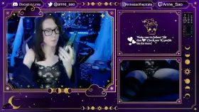 Gamer girl with glasses teasing during her gaming stream