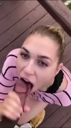 sucking bbc on balcony