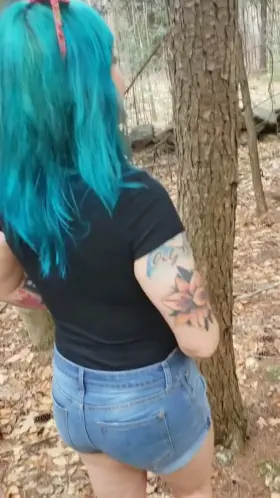 Sweet little outdoor spank!