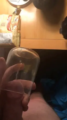 18 year old pissing into cup (M)