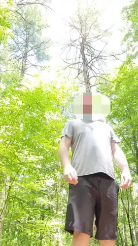 Quick cage flash on public trail