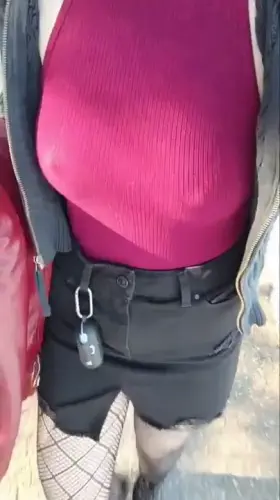 Braless and an upskirt flash as I tie my lace