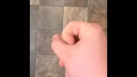 Cumming over my bathroom floor