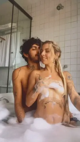 Having fun in the bathtub