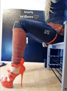 Mary Willows rides big cock and squirting sissygasm out of her chastity cage