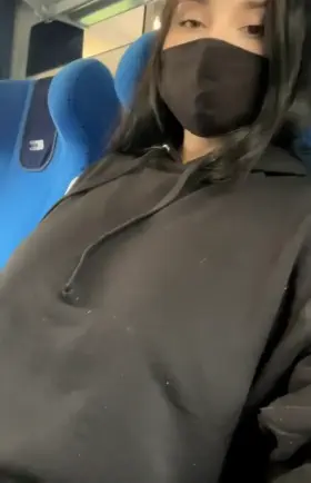 Surprises “drop” under oversized hoodie!!!