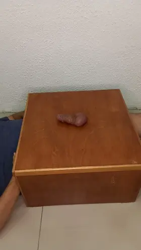 Destroying my husband's balls, stepping on them, we always do that