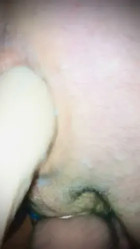 Close up view of me dildo fisting my gaping arse.