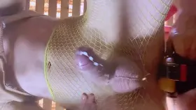 Tgirl leaking cum