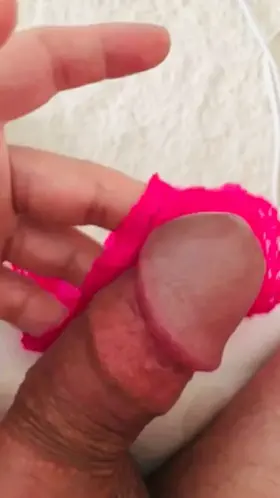 Rubbing my moms cute used thong all over my tiny sissy clit. I love it. KlK: HornySissy4Cock