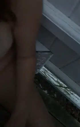 After fucking in the outdoor shower