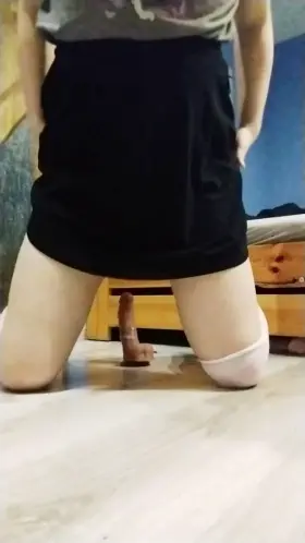 stretching my ass with a huge dildo 👀