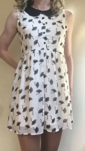 This is mostly me struggling to take my dress off , but you do eventually get to see me in stockings & a g string