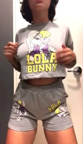 Having fun in the public fitting room!