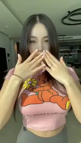 Tight shirt and busty