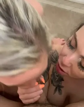 Threesome fun I love having my friends suck his cock and eat my pussy