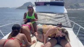 Hot party in one speedboat with my two hot trans friend, one hot girl, and one big cock boy!!!