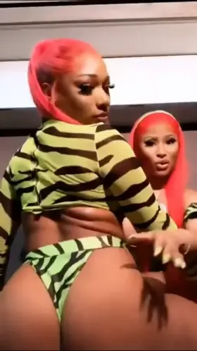 Megan Thee Stallion and Nicki Minaj having fun