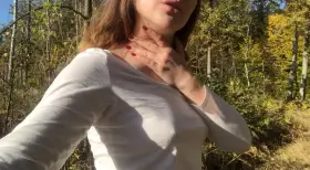 Let’s play in the woods :) nipples are firm already 😈