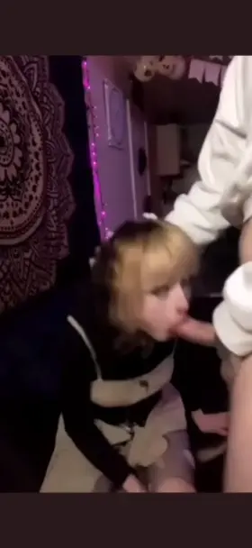 Getting a strong blowjob