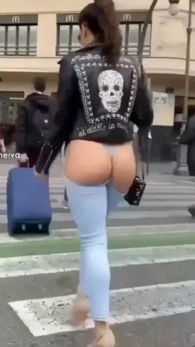 Exhibitionism butt on the street