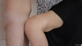 Nasty brunette girlfriend in black dress gets fucked doggystyle