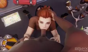 Brigitte deepthroat blowjob (Bewyx) [Overwatch]