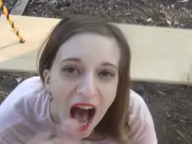 She does look cute with cum on her face