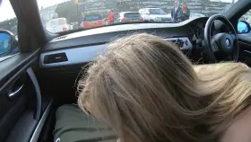 Sucking dick in a busy parking lot