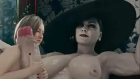 Mia x lady Dimitrescu huge cock ( GeneralButch) [ resident evil]