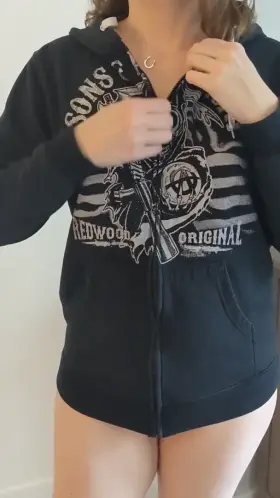 Eraser Nipples under SOA hoodie