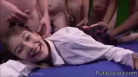 Ten Guys Run A Creampie Train On The Adorable Denise