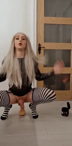 Fucking my ass with my huge dildo