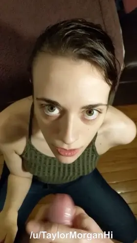 Cute brunette with gorgeous eyes takes it like a champ