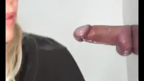 Smoking Hot Blonde Performing Hot Blowjob Gloryhole