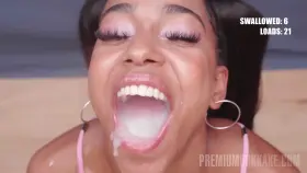 Babe gulps multiple loads