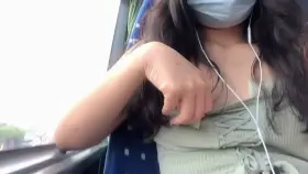 Me and my shy tit on a bus 😹