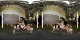 SEXY BABES, KYLER QUINN, PAIGE OWENS, & WHITNEY WRIGHT, TAG TEAM A GYM STUD