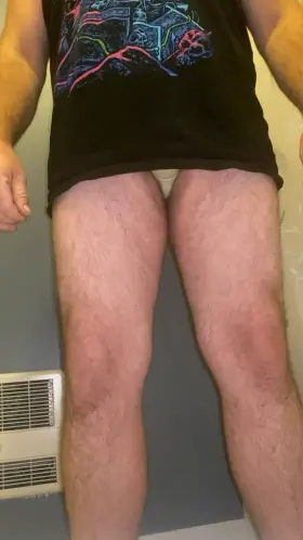 Pulling down my panties so I can take a piss