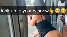 Coming home from work you get this snap. Everybody in that street knows she's your gf!