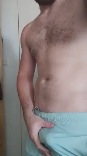 Pulling off the gym shorts after a sweaty workout