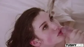 Cum gun fires some conditioner for her hair ;)