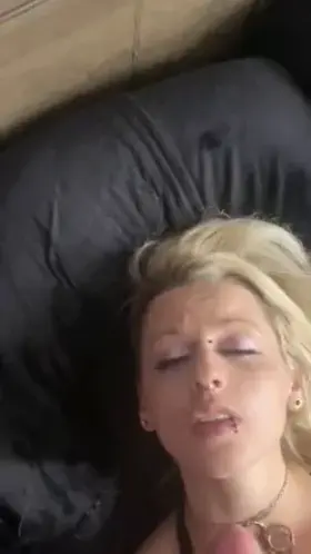 Hubby cumming on my face after my date with a new guy!
