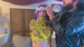 Panties used as blindfold